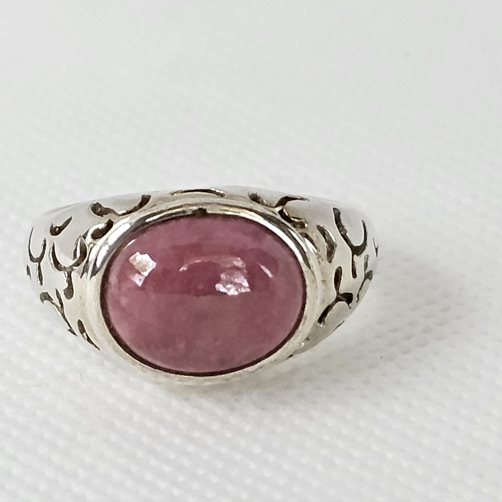 Vintage Natural Rhodochrosite Ring Sterling Silver Size 8! - Picture 3 of 11